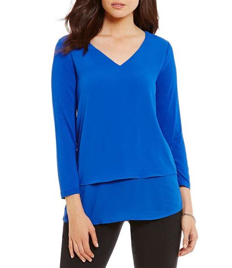 michael kors womens holiday night royal blouse large|Michael Kors t shirt.